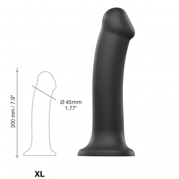 фаллоимитатор strap-on-me dildo dual density semi-realistic гнущийся, черный xl, 20 см, 6013168