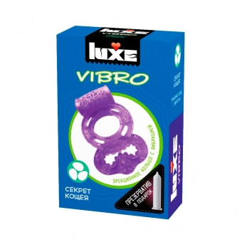 Виброкольцо Luxe Vibro Секрет кощея + презерватив 1 шт., 141055