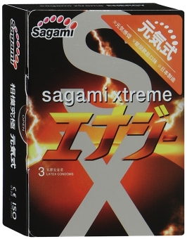 Презервативы Sagami Xtreme Energy латексные, с ароматом энергетического напитка 3шт., 143154