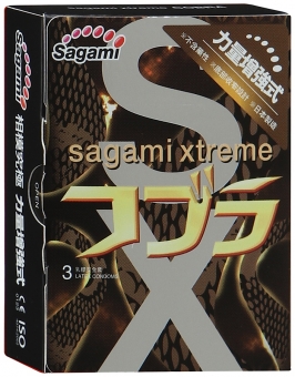 Презервативы Sagami Xtreme Cobra латексные, супероблегающие 3шт., 143152