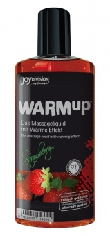 Съедобное массажное масло JoyDivision WARMup со вкусом клубники, разогревающее, 150 мл, 14314