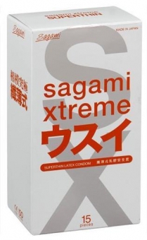 Презервативы Sagami Xtreme 0.04мм латексные, ультратонкие 15шт., 143147