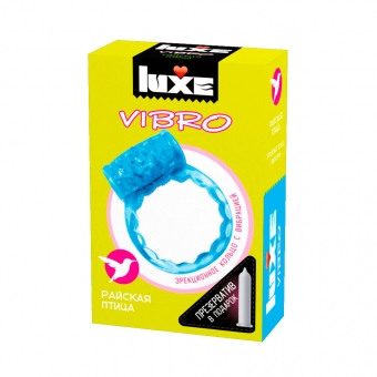 Виброкольцо Luxe Vibro Райская птица + презерватив 1 шт., 141053