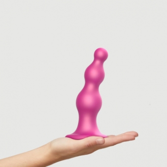 фаллоимитатор strap-on-me dildo plug beads framboise металлик l, 16 см, 6016596